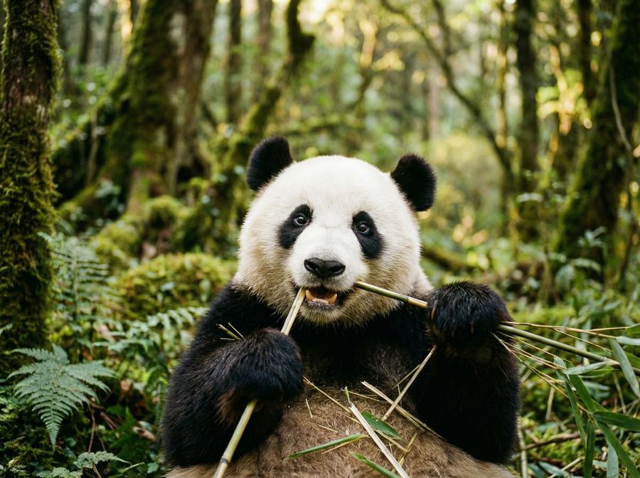 四虎熊猫视频教程 大熊猫竹林觅食写真